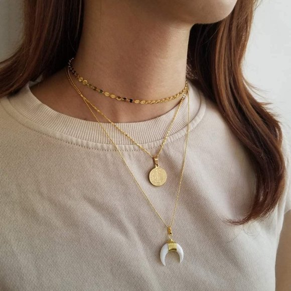 Boutique Jewelry - 14K Gold Plated 3 Layer-Elizabeth Coin